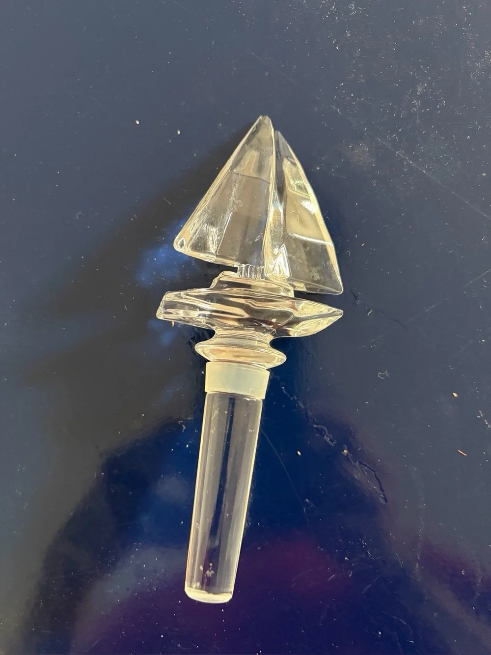 Clear Glass Sailboat Decanter /Bottle Stopper
